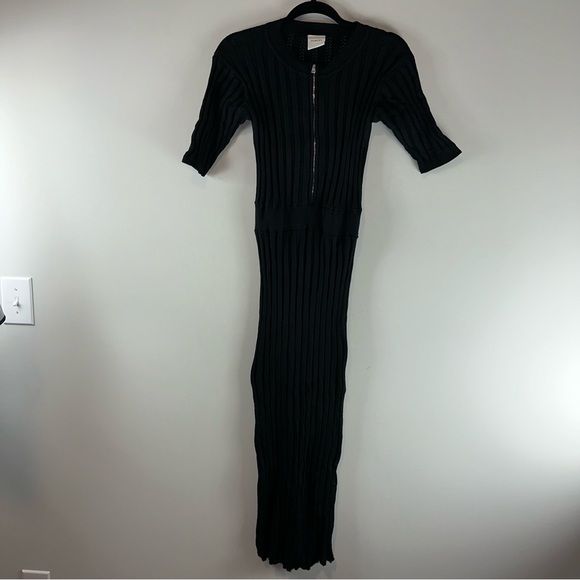 Varley x Anthropologie Malia Knit Midi Black Dress Size S - Picture 1 of 12